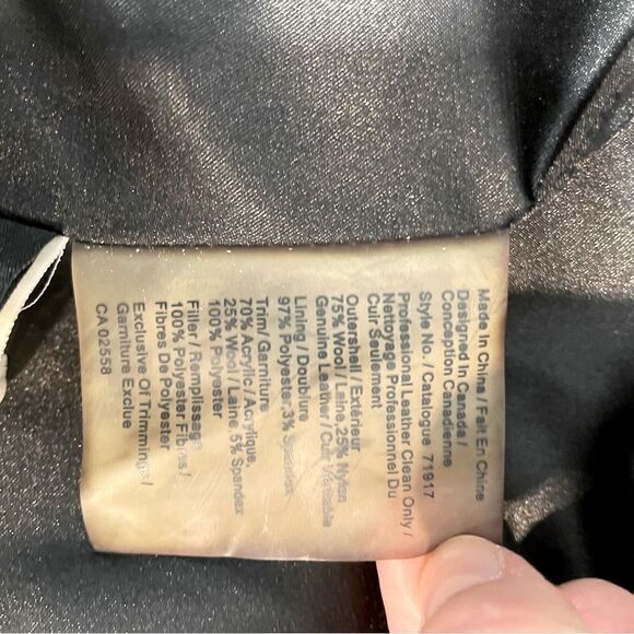 DANIER Leather Sleeves Herringbone print Wool Bomber Jacket Double Lined - Picture 7 of 14